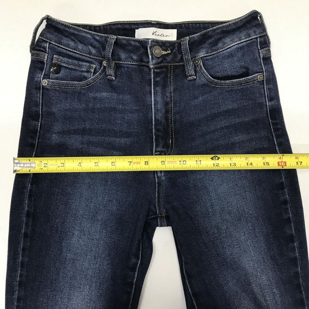 KanCan Jeans Juniors 9/28 Blue Dark Wash Mid Rise Flare Stretch Denim KC7124D - Picture 11 of 16